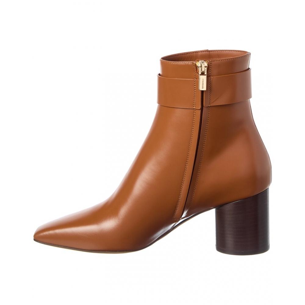 Salvatore Ferragamo Ferragamo Placida Leather Bootie Brown