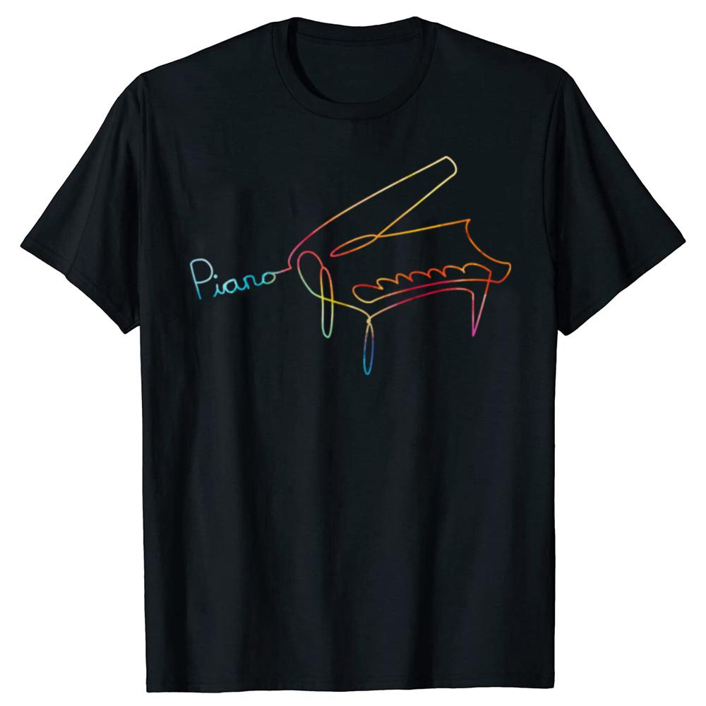 Funny Vintage Style Pianist Piano Graphic Tshirt Men Women Hip Hop Oversized T Shirt 100 Cotton Comfort Tshirts