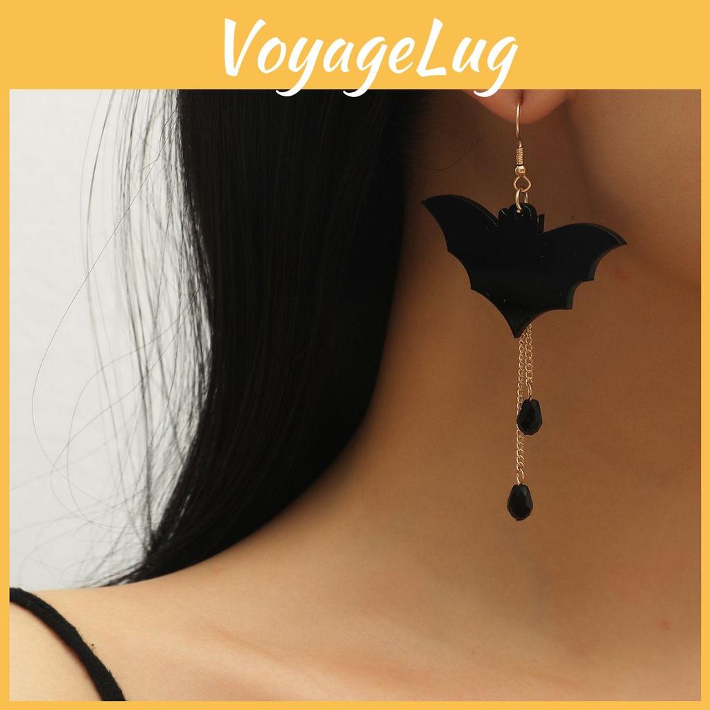 Diy Black Bat Logo Earrings Handcrafted Acrylic Ear Accessories For Women
