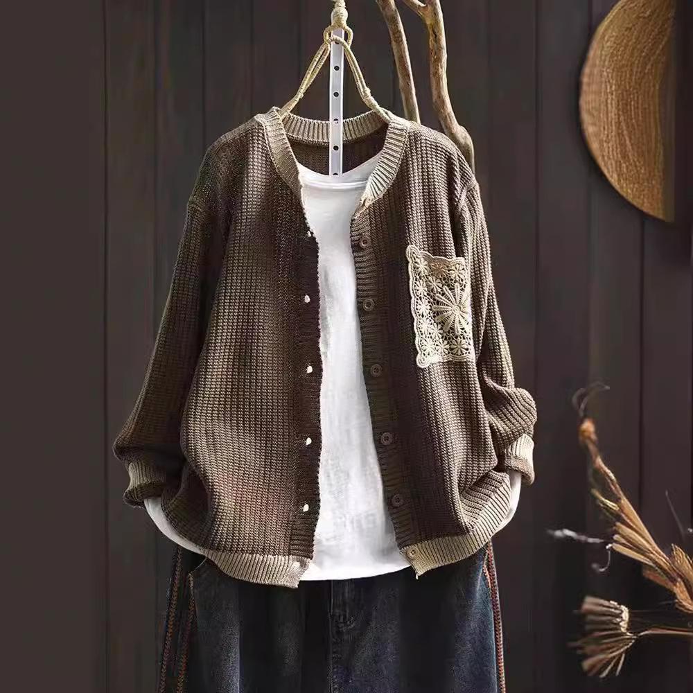 Long Sleeved Cardigan Sweater Jacket for Women Spring and Autumn Thin Women's Knitted Sweater Top