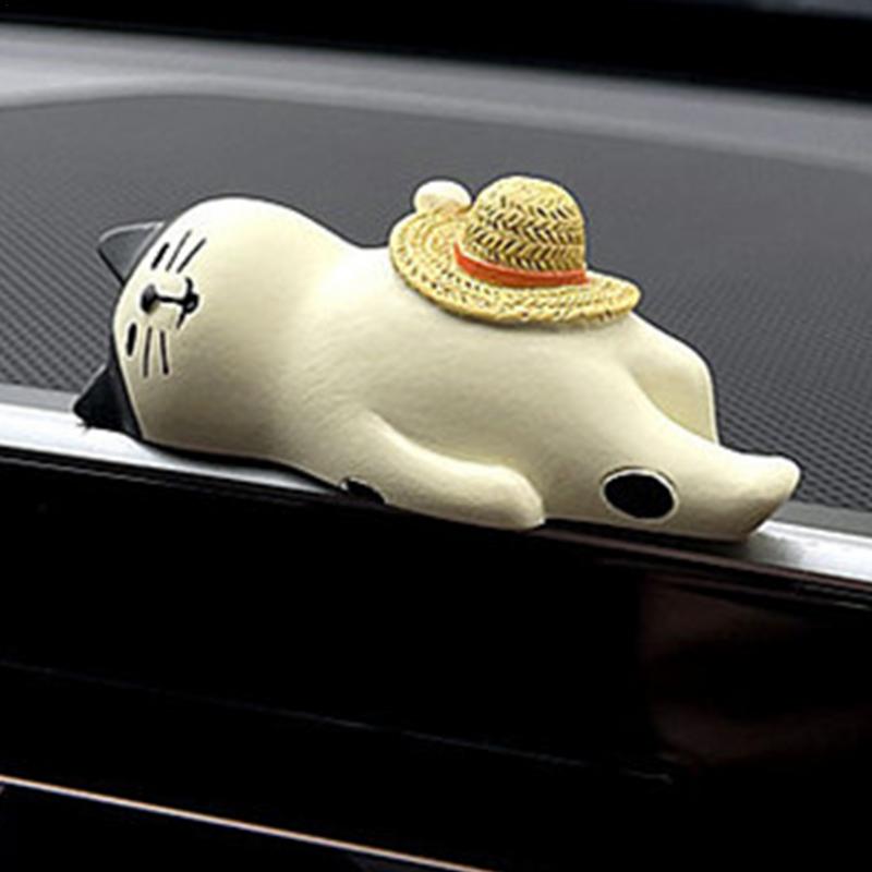 Cute Healing Kitten Ornaments For Car Dashboard Resin Cat Figure Car Interior Decorative Cat Ornament Vehicle Accessories