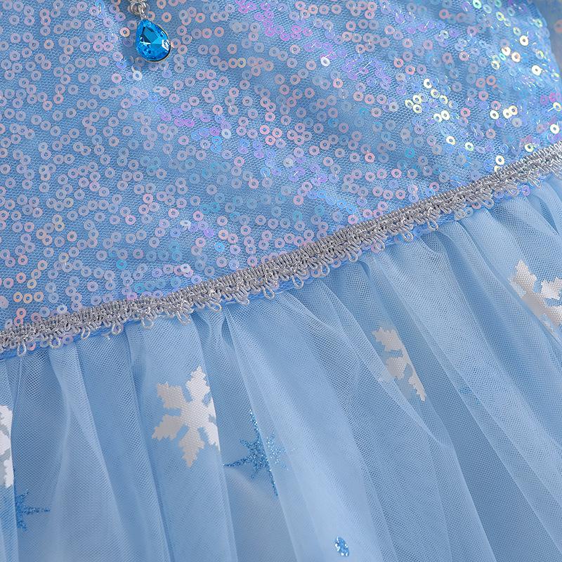 Elsa Princess Short-Sleeve Evening Gown for Girls - Summer 2025 Style Birthday Dress