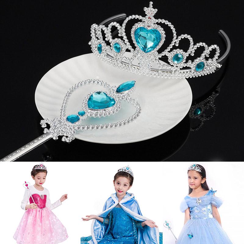 Girl Tiara Fairy Wand Set Children Crown for Dress Up Kids Party