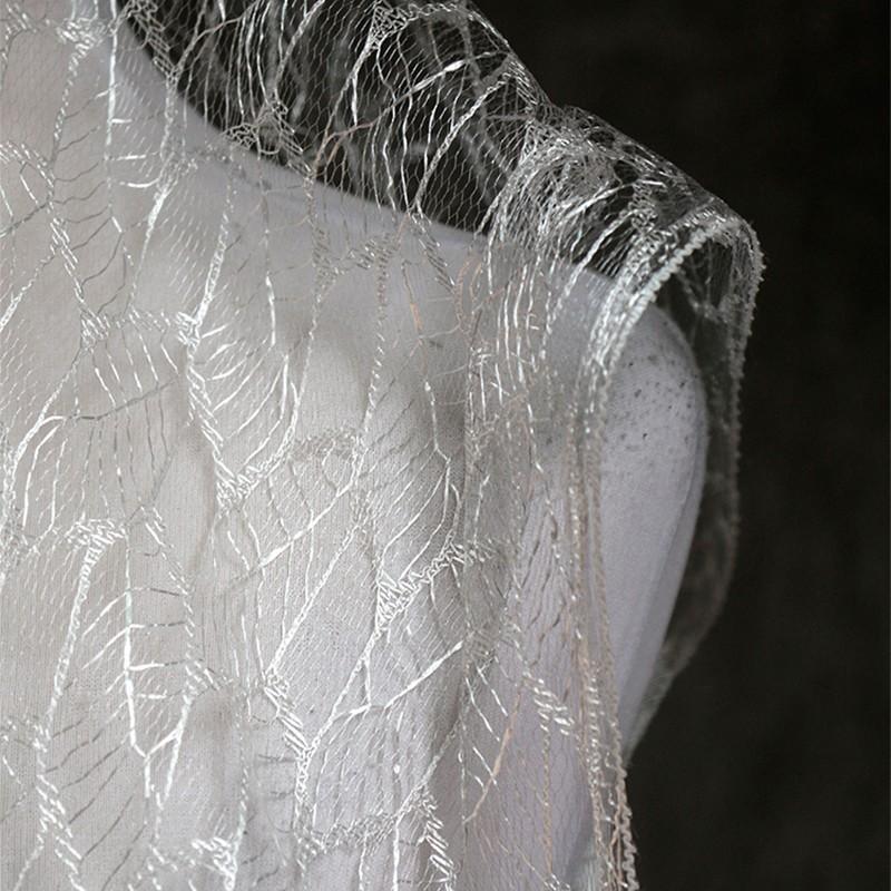 50cm Leaf Pattern Texture Mesh Fabric Irregular Hollow Texture Cloth Handmade DIY Wedding Dress Background Decor Sewing Material