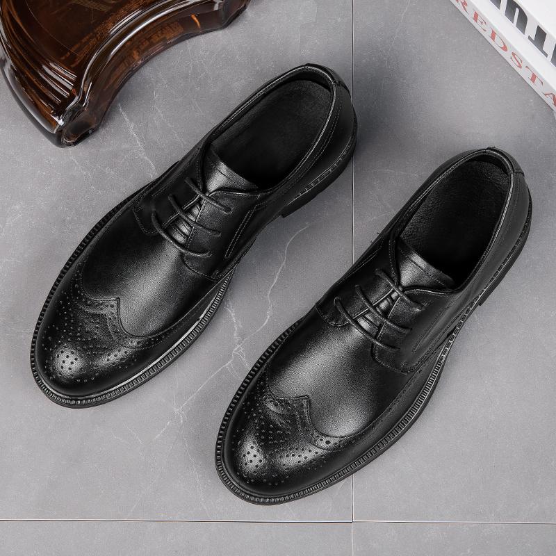 FashionNew Genuine Leather Mens Oxford Shoes Breathable Outdoor Sneakers Luxury Brand Men Brogue Shoes Handmade Casual Business Shoes