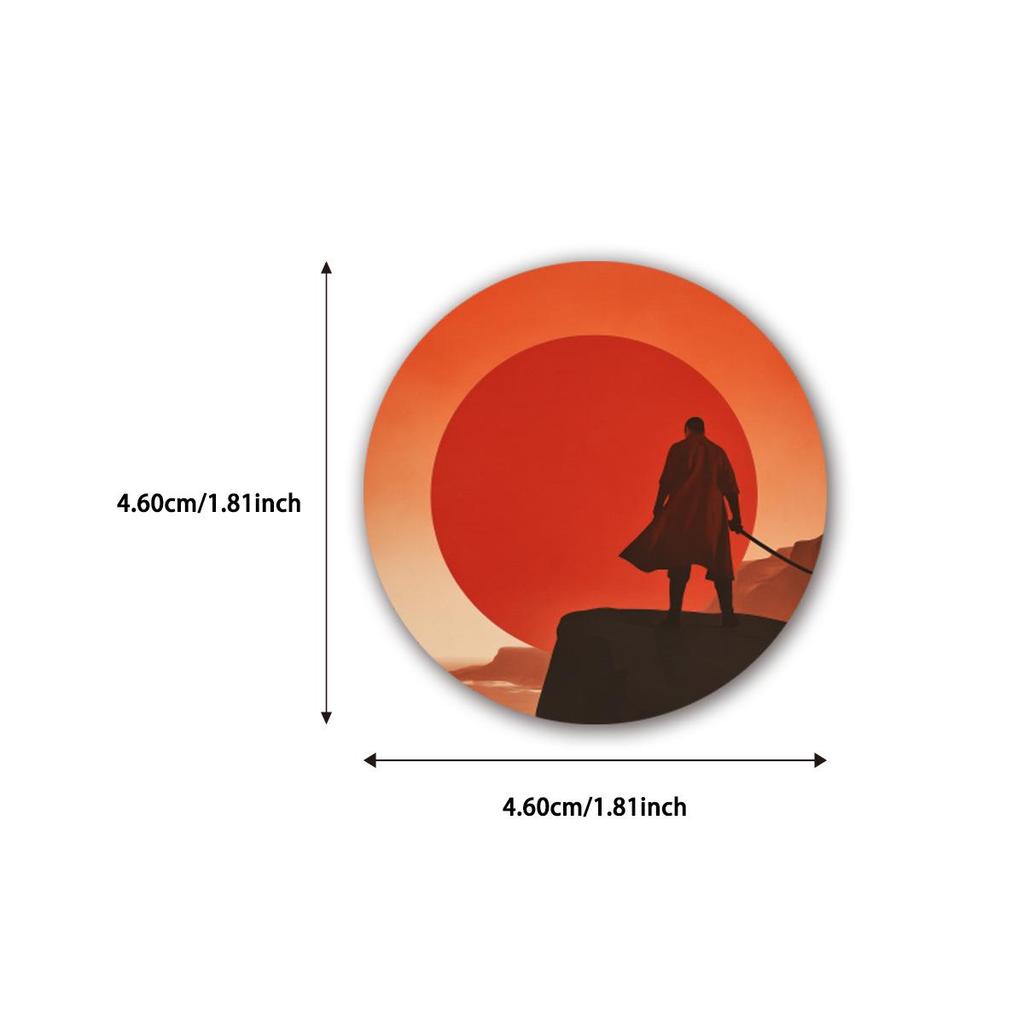 50 Sunset Samurai Graffiti Stickers: Artistic Retro Decorations for Phone Cases, Water Bottles, and Computers.