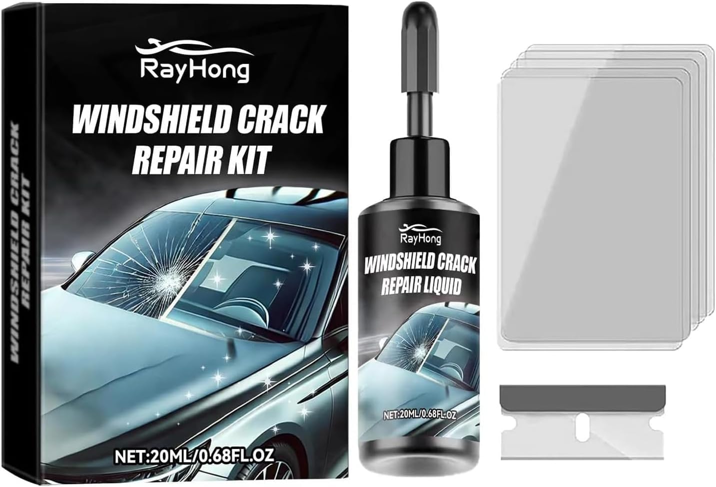 

Набор для ремонта трещин лобового стекла Жидкость для ремонта автомобильного стекла Лист для сколов и трещин Авто