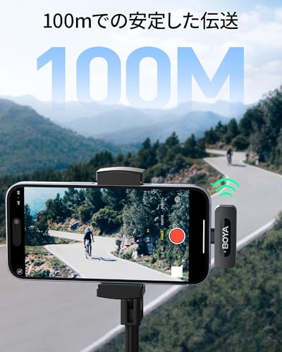 Boya V3 Combo Wireless Microphone - Lavalier Microphone for iPhone & Android Smartphones, 100m Transmission Range, Noise Cancelling, 36 Hours Battery