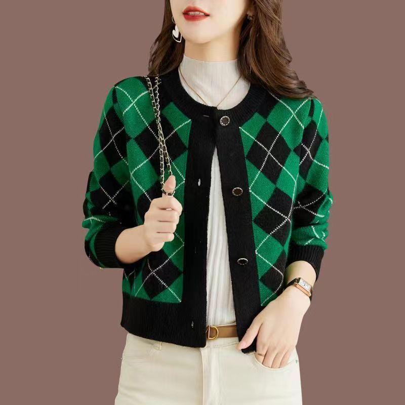 Pulover Cardigan Femeie 2023 Pulover de primăvară Cardigan tricotat cu gâtul în formă de O Femei Scurtă haină cu talie înaltă Pulover Cardigan Femei