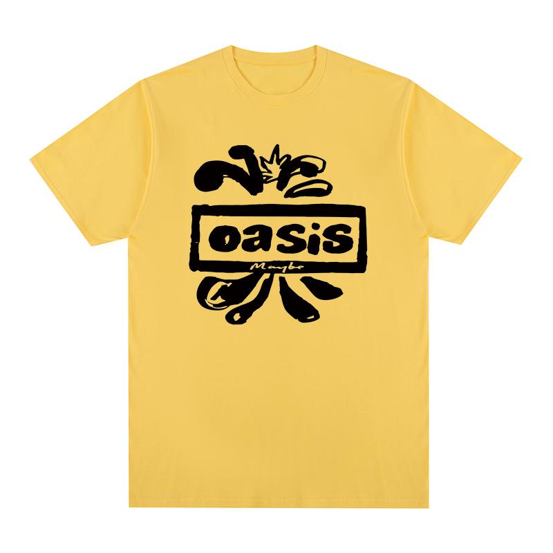 Oasi Band Logo Vintage T-shirt Rock Liam Gallagher British Music Albums Cotton Men T shirt New Tee Tshirt Womens Tops