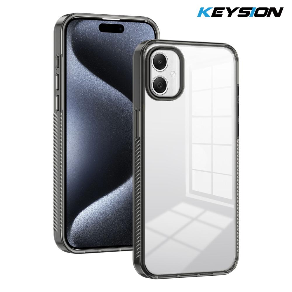 

KEYSION Transparent Phone Case for Samsung A06 A05 TPU+PC Anti-slip HD Clear Shockproof Phone Back Cover for Galaxy A04 A04e A06 for Samsung A04e чорний