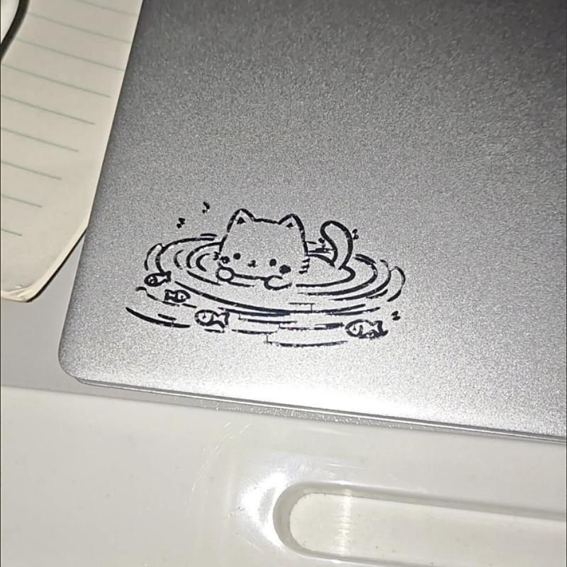 Waterproof 3D Metal Stickers With Girl And Cat Cartoon Characters For Phone Laptop DIY Decoration Creative Aesthetic Style