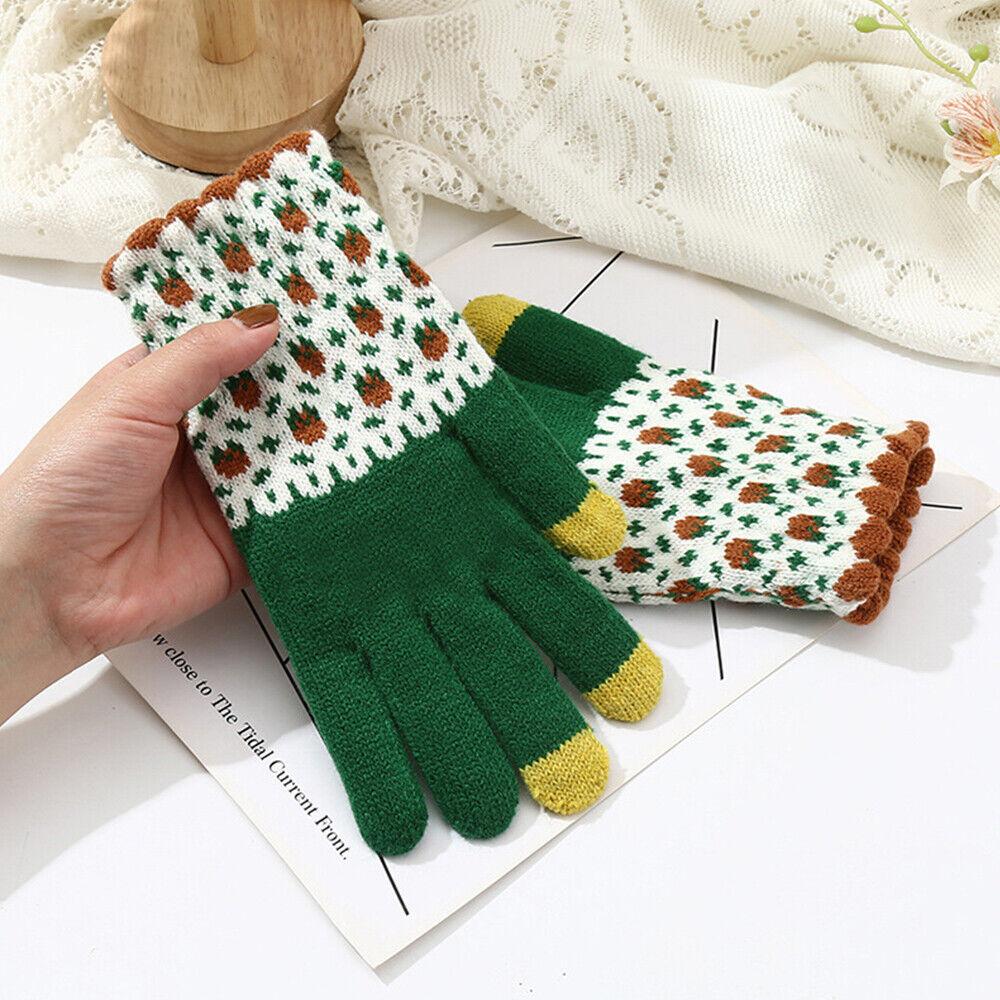 Touch Screen Gloves Full Finger Stretch Knit Gloves Winter Thicken Outdoor Warm