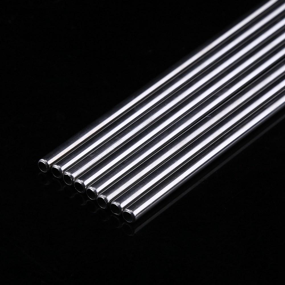 8PCS Stainless Steel Metal Drinking Beverage Straws Set W 3 Reusable Cleaning Brushes Kit