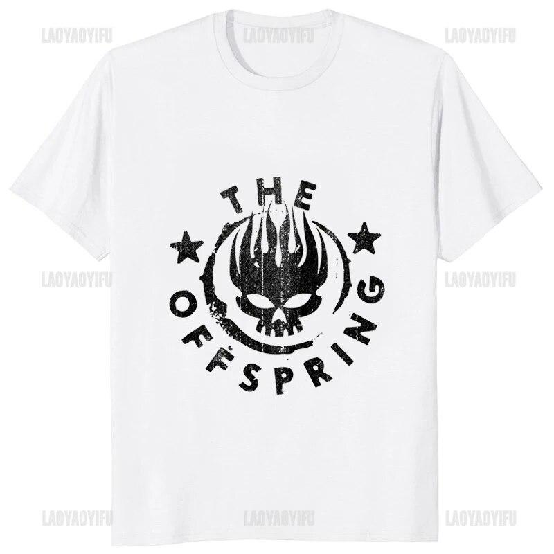 The Offspring Flame Skull Logo Hlava Punk Tričko Fanoušci rockové kapely Móda Streetwear Neformální Unisex tričko Ležérní Hipster Volná trička