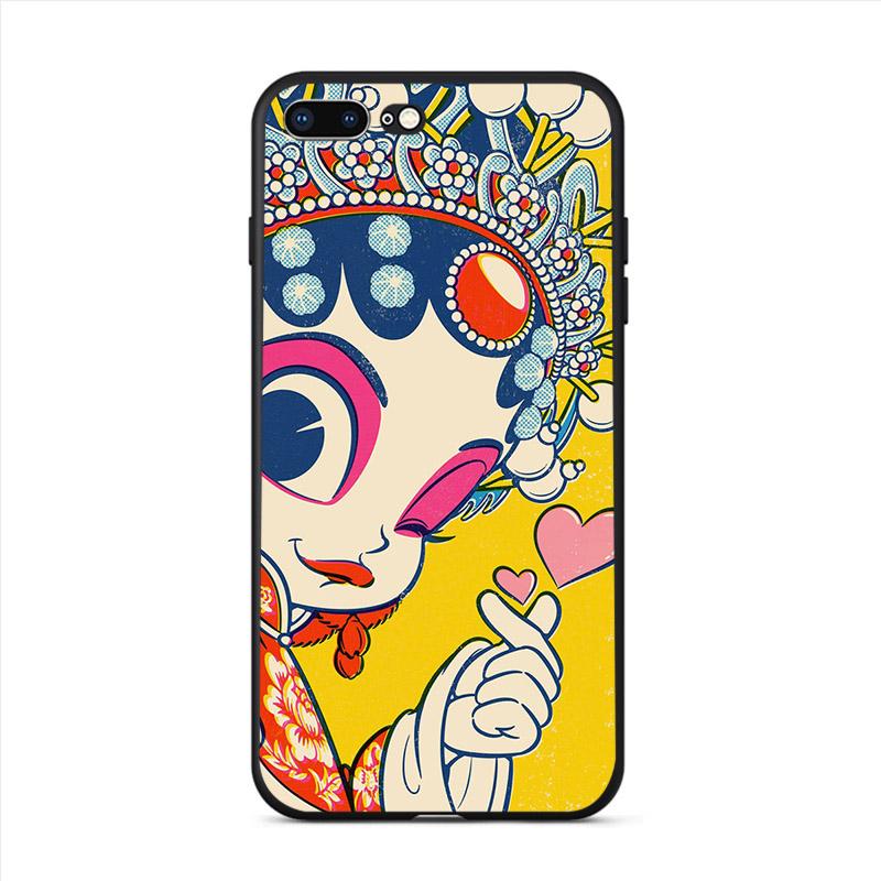 Funny Peking Opera Girl Phone Case For Apple Iphone 13 12 Mini 11 Pro Max Luxury Mobile Shell X XR 7 8 6 Plus SE XS 5 Hard Cover