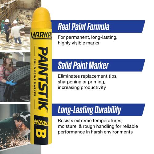LACO Markal Industrial Marker "Paint Stick B" Yellow 80221