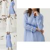 Luxusní dámský kaftan Bavlna Dlouhý rukáv Jednobarevný Ležérní Oversized Maxi košilové šaty