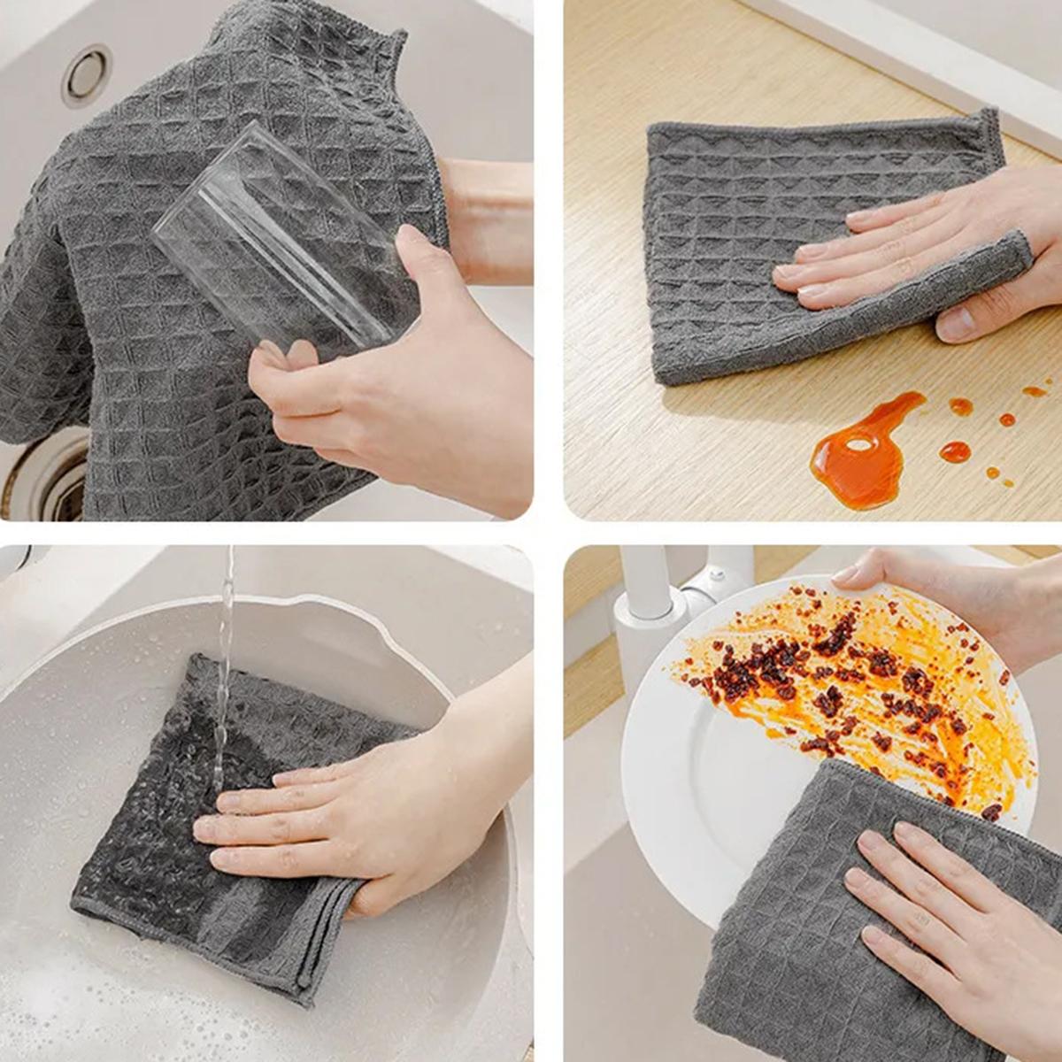 3 шт. вафельная ткань для чистки — фото 7