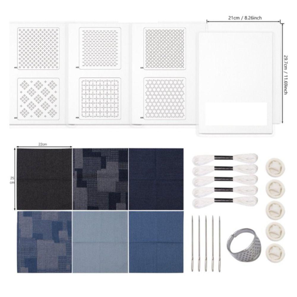 Water Soluble Sashiko Embroidery Beginner Set Hand Quilting Sewing Supplies  for Beginners