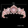 Tiaras Wedding Crown Bridal Hair Accessories Luxury Baroque Crystal Pink Queen Crown Women Adult Gift Party Hair Jewelry