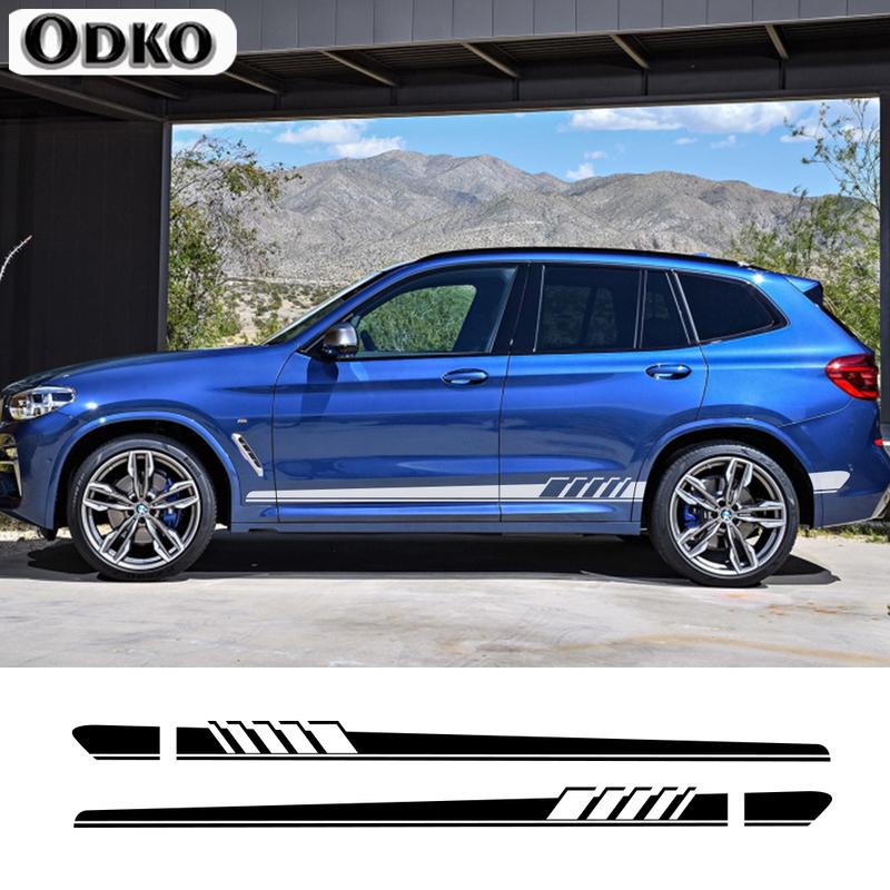 For BMW X5 E70 E53 F15 X3 F25 E83 X6 F16 E71 X1 F48 E84 X2 X4 F26 X7 M2 M3 M4 M5 M6 2Pcs Car Side Sticker Car Tuning Accessories