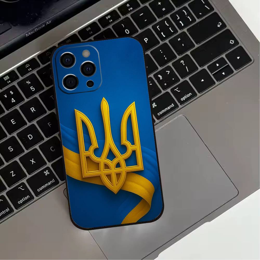 

Ukraine Flag Ornaments Pattern Phone Case For iPhone 17,16,15,14,13,12,11 Plus,Pro Max,XS,Soft Silicone Black Cover iPhone12PROMAX