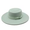 New British elegant ring-shaped concave flat-top wool.cm top hat men's and women's fashion flat-top woolen top hat