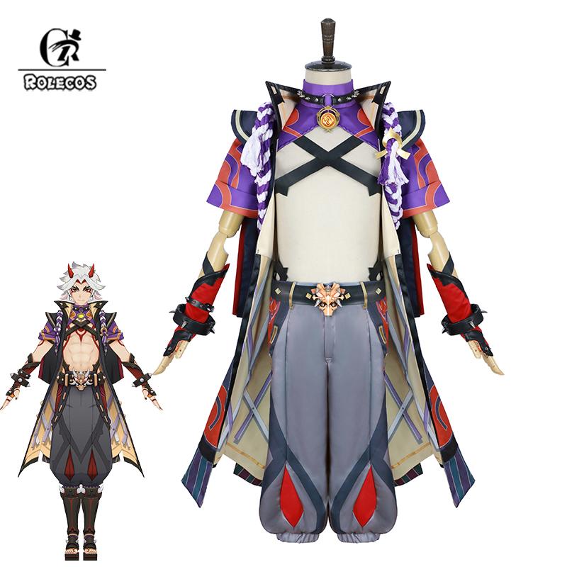 Game Genshin Impact Arataki Itto Cosplay Costume Handsome Cosplay For Men Outfit Costume Halloween Full Set