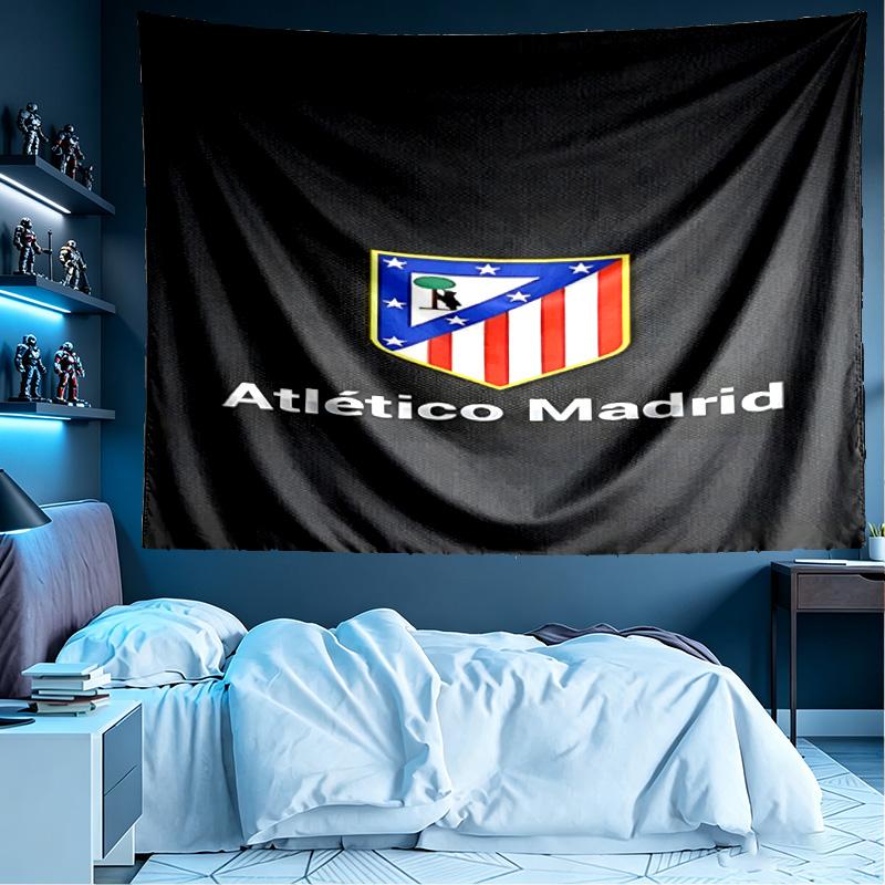 Nástěnná tapiserie s potiskem Atlética Madrid, Lehká závěsná dekorace na zeď, do ložnice, koleje, obývacího pokoje, domácí umělecká dekorace - Dárek k narozeninám, Vánocům pro přátele
