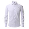 Men's Business Casual Long-Sleeved Shirt with Four-Sided Stretch and Anti-Wrinkle Fabric