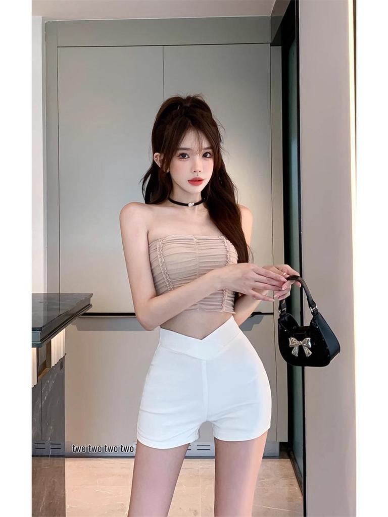 2025 Damen High-Waist Schwarze Spicy Girl Shorts - Schlankmachend Koreanischer Stil Hüftumschmeichelnd Lässig Sommer Hotpants