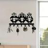 Metal Monkey Wall Hook Decor Key Holder Coat Hat Towel Rack Modern Natural Style Easy Install Black