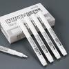 12ks malířských per 1mm extra jemný hrot Bílá akrylová pera s permanentními popisovači DIY umělecké projekty Příslušenství