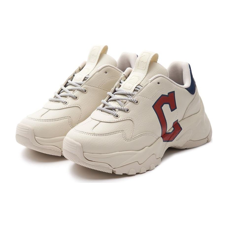 MLB Big Ball Chunky Cleveland Indians Bequem Retro Lässig Rutschfest Verschleißfest Niedriger Schaft Dad Shoes Unisex Sneaker Weiß 3ASHBLA3N-45NYD