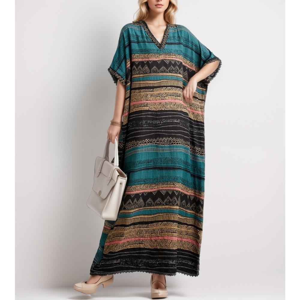 

Dimanaf 2024 Платье больших размеров, женский летний сарафан, богемный цветочный принт, элегантное женское свободное платье макси больших размеров 5XL XL