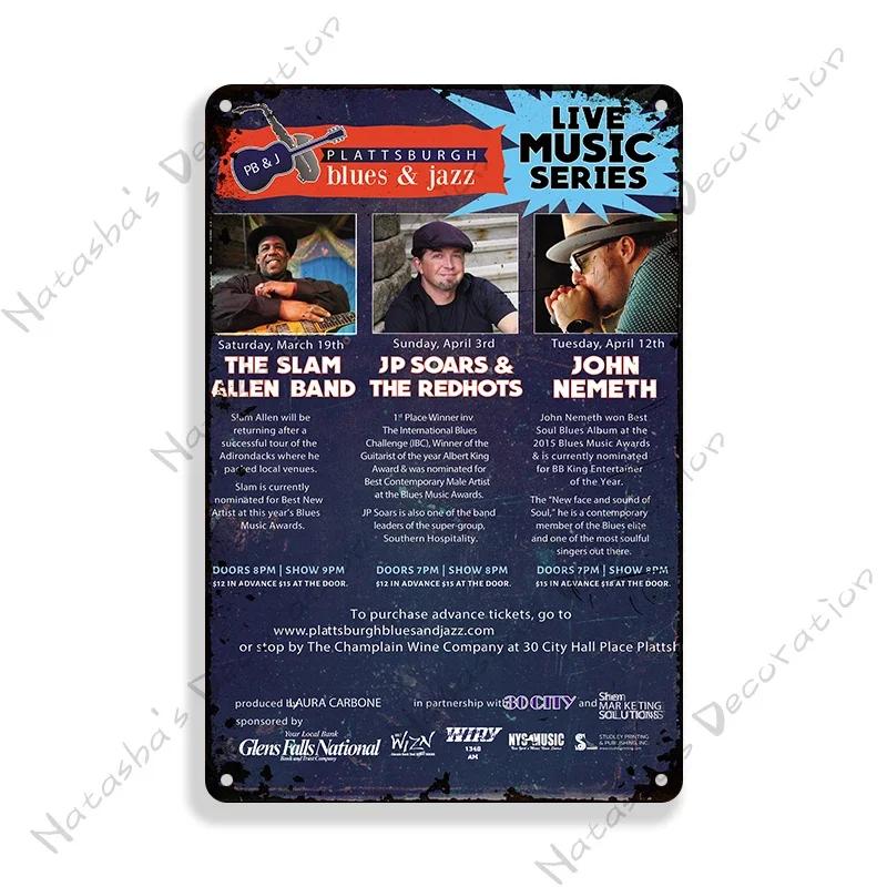 Classic Blues Metal Tin Sign Music Metal Poster Garage Cafe Wall Decor Old Fashion Metal Plaque Vintage Poster Wall Plate