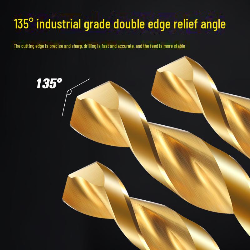 Tiangong Cobalt 8% Titanium-Plated Twist Drill for Hard Metal & Stainless Steel