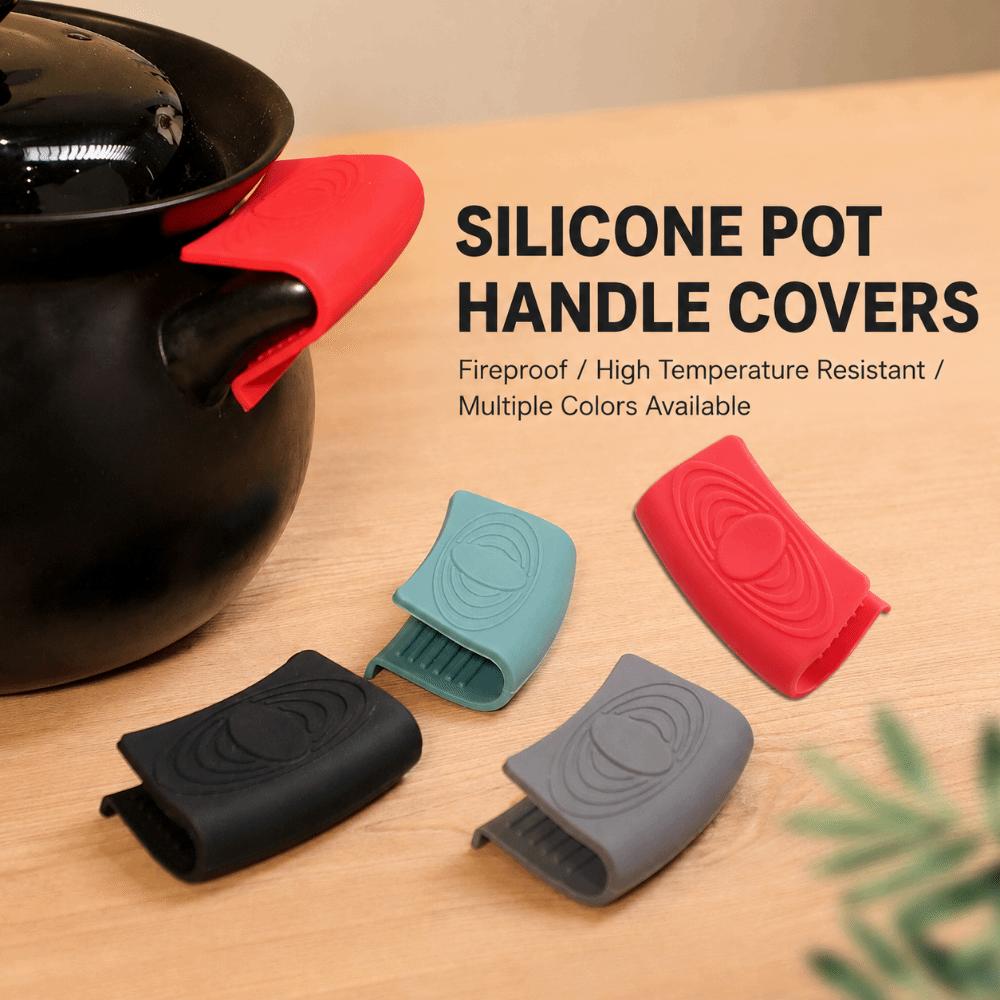 1Pair Heat‑insulated Pot Handle Grip Anti‑slip Texture Heat‑Proof Clamp Iron Cookware