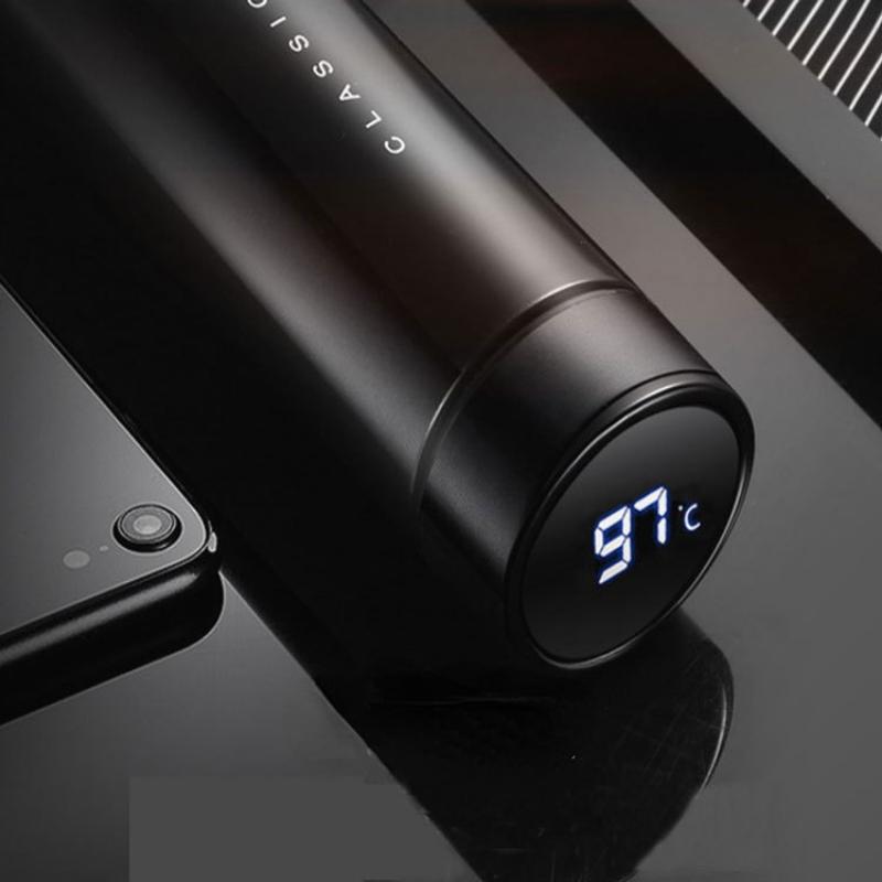 Multi-purpose Portable Intelligence Thermos Cup 500ml Vacuum Flasks Portable Stainless Steel Thermos Cup Water Bottle Office Thermos Cup