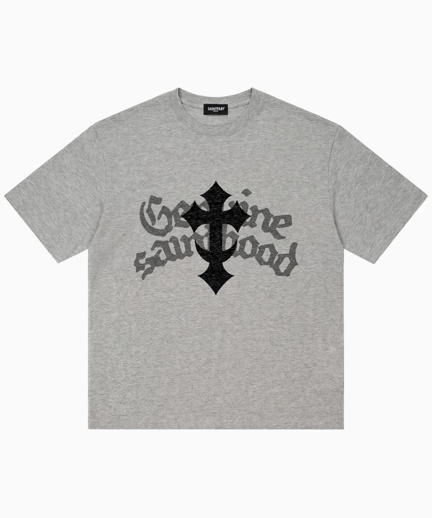 SAINTPAIN Sp Heavyweight Layer Crossbody Short Sleeve Tee Melange Grey
