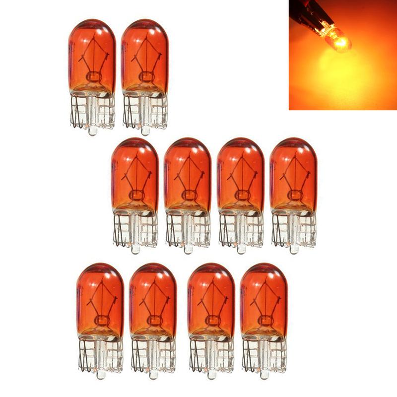 10pcs Car T10 Halogen 3W 194 158 Wedges 12V Car Trument Reading Lights Car Panel Decorative Lights Auto Lamp Accessories