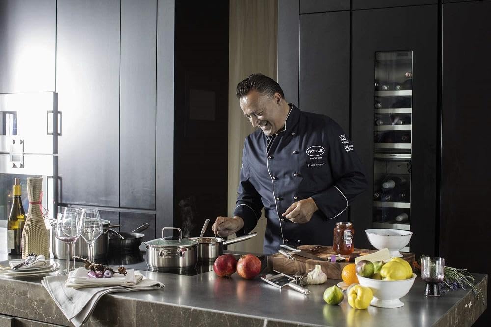 ROSLE Stainless Steel Slicer Large 95028 with Hand Guard 18-10