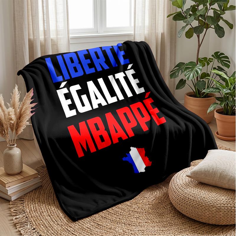 France National Football Team Theme Blanket Soft Flannel Blanket Plush Throw Blanket Cozy Sofa Bed Blanket for Home Decor