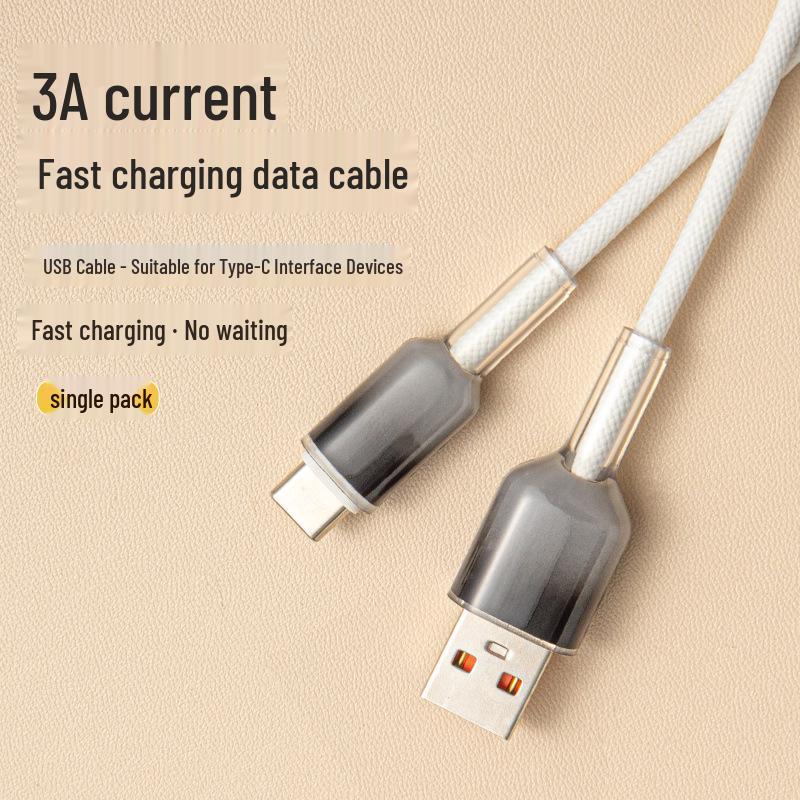 

Type-C Gradient Braided Fast Charging Cable for Apple & Huawei – Mobile & Car Charger Compatible USB to Type-C [Gray Black]