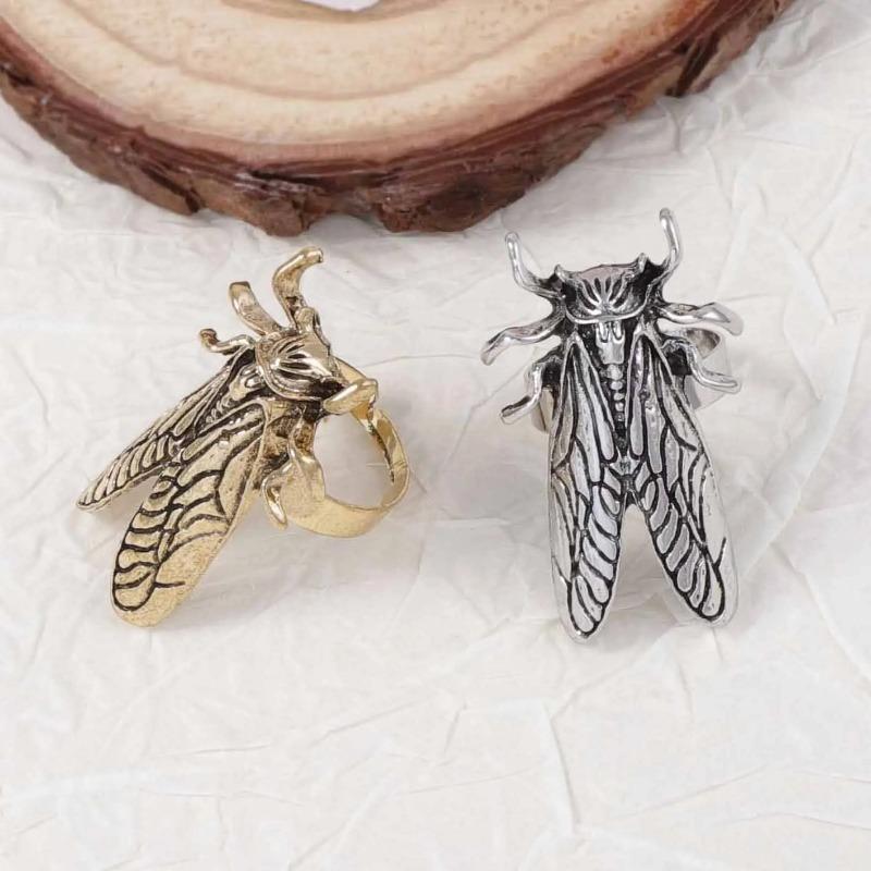 Personalized Trendy Retro Creative Design Sense Insect Living Ring Versatile Casual Daily Women's Fashion Accessories