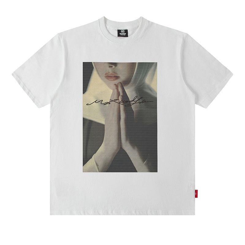 European And American High Street Abstract Printing T-Shirt Oversize Large Version Casual Cotton Short-Sleeved T-Shirt Men And Women