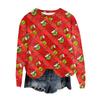 Women's Fashion Round Neck Pullover Top Long Sleeve Tee Christmas Printed Sweatshirt