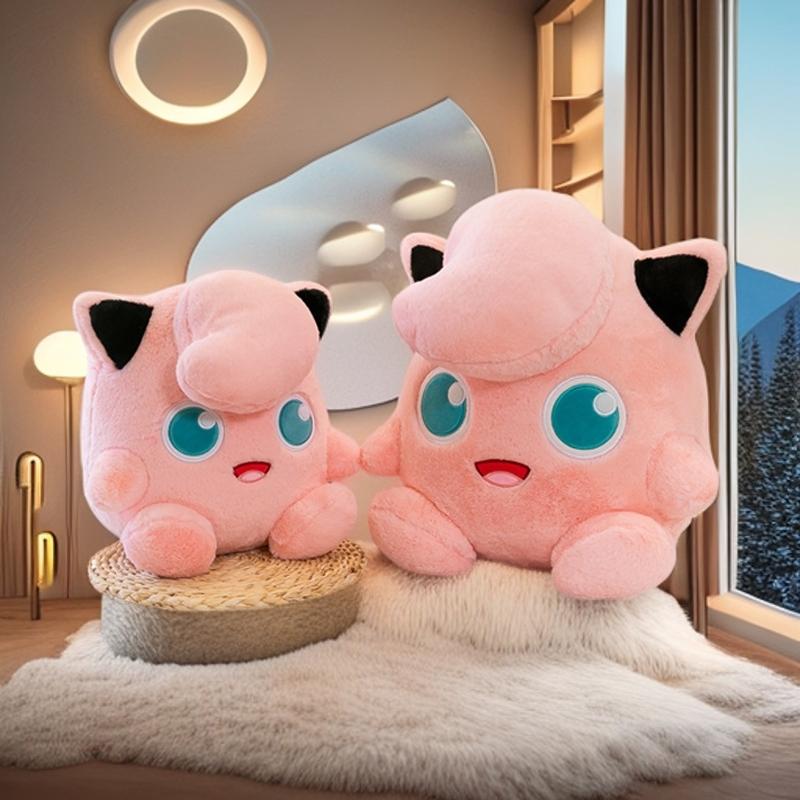30-45Cm Cute Jigglypuff Pokémon Plush Toy Soft Cartoon Anime Jigglypuff Stuffed Pillow Girls Pink Room Decoration Doll Xmas Gift