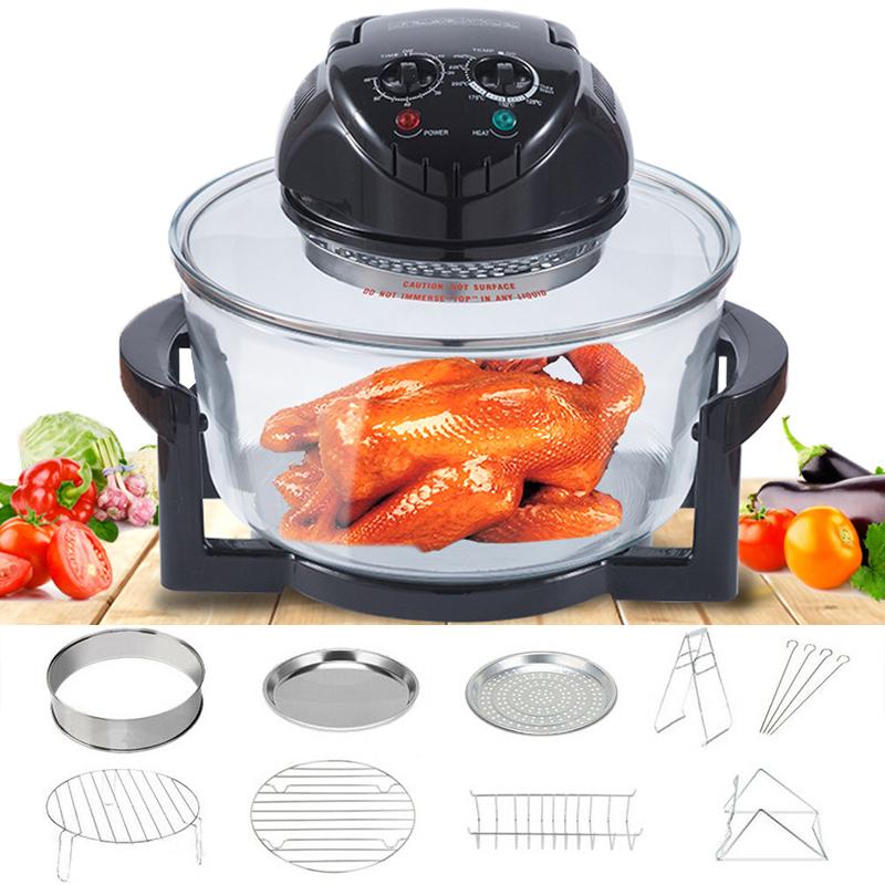 7L Multifunktionell Elektrisk Fritös Air Fryer 1110V / 220V Ugn Roterande Grill Kyckling Oljefri Fritös Hälsosam Fritös Pizzaugn Airfryer Tillbehör